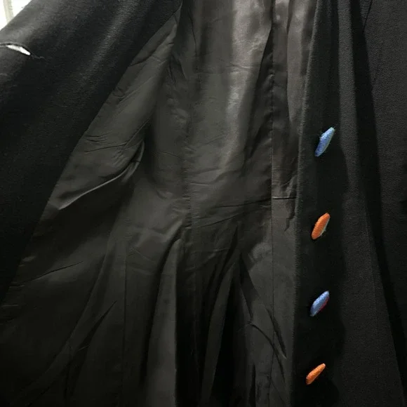 Pierre Balmain Paris Vintage Black Multicolor Jacket Lightweight S6 Made in USA - Picture 10 of 14